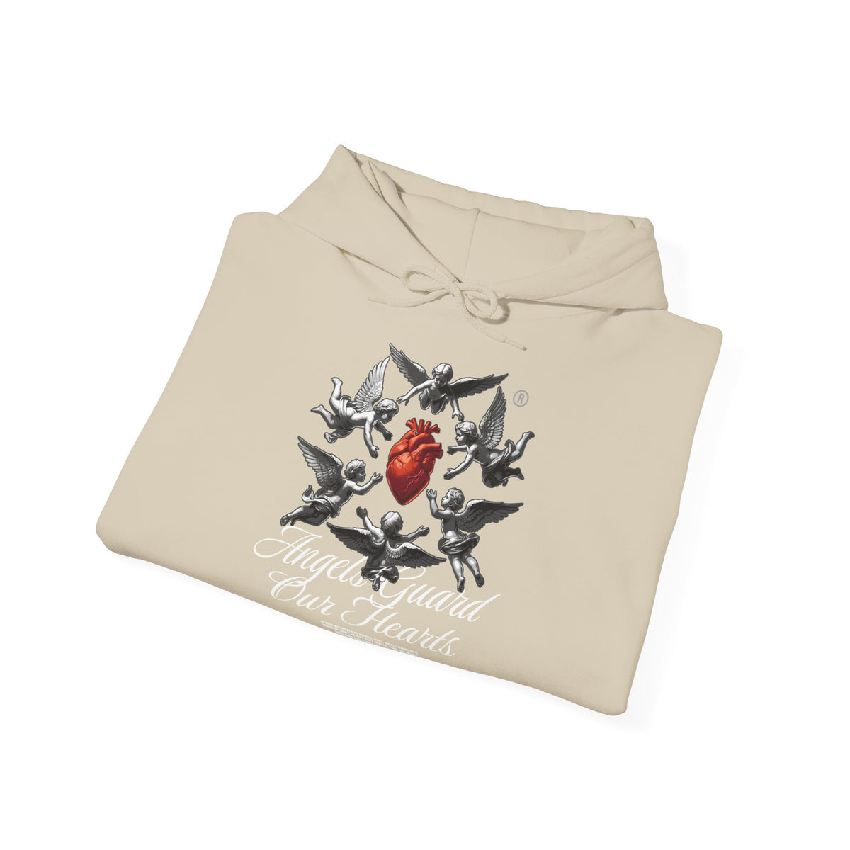 Anatomical Heart Hoodie – "Angels Guard Our Hearts" Graphic Sweatshirt