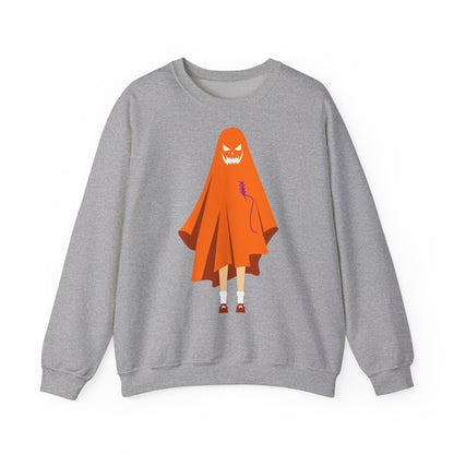 Halloween Ghost Costume Sweatshirt — Cute Spooky Ghost Holding Lollipop Crewneck