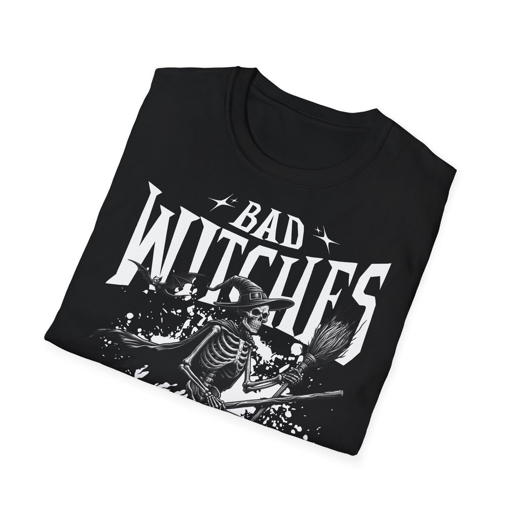 Bad Witches Skeleton T-Shirt — Halloween Witch Pumpkin Graphic Tee