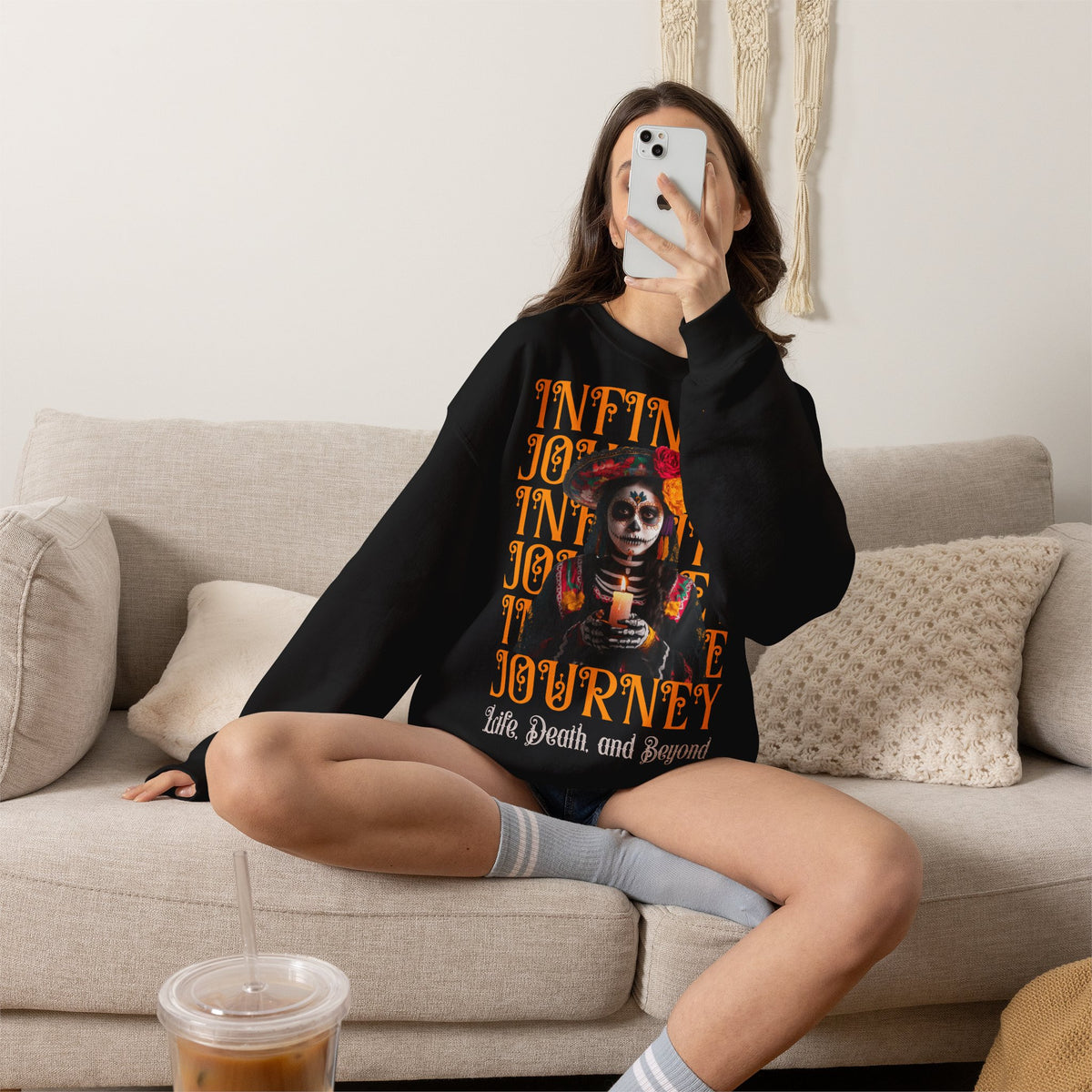 Day of the Dead "Infinite Journey" Crewneck Sweatshirt — Life, Death & Beyond Graphic