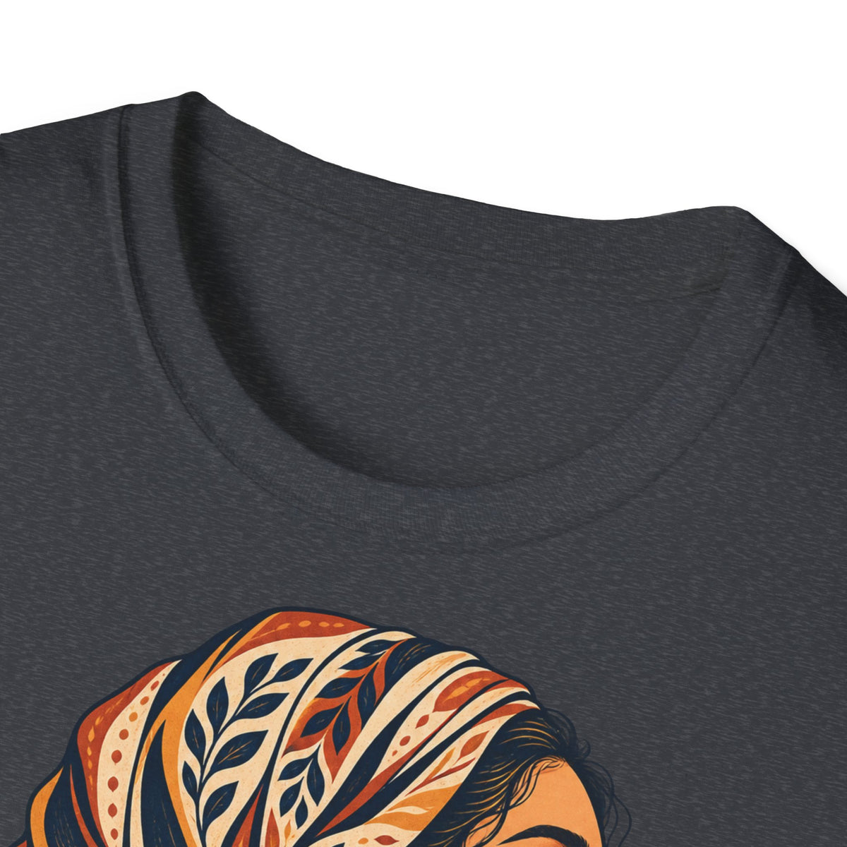 Floral Headwrap Portrait T-Shirt — Boho Vintage Woman Graphic Tee