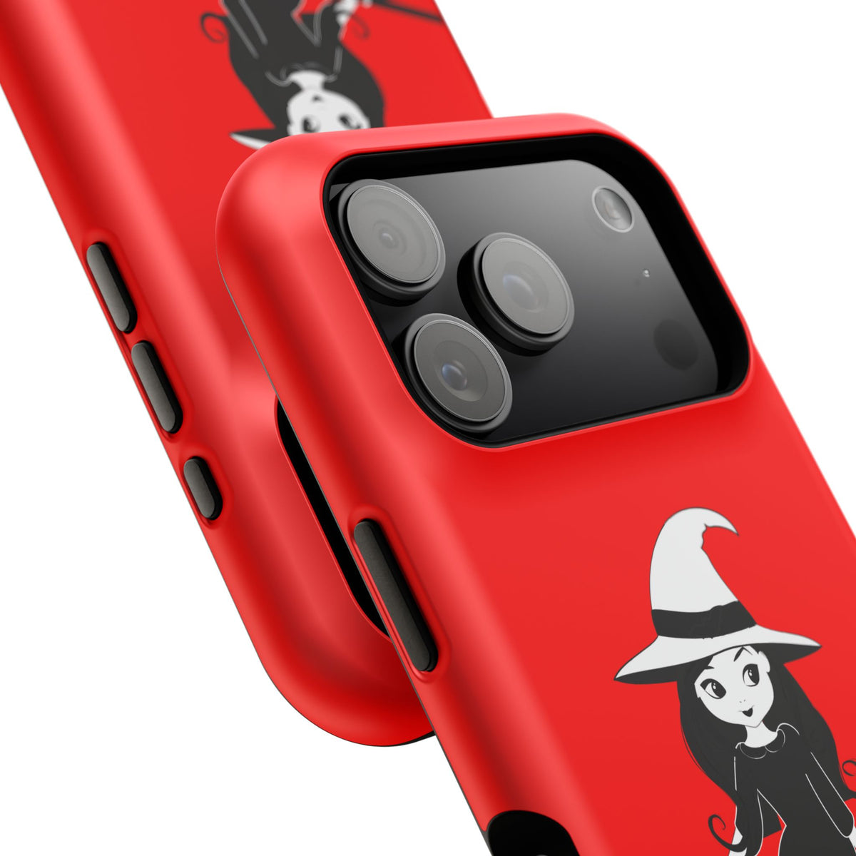 Witch on Broom Red Magnetic Impact Phone Case