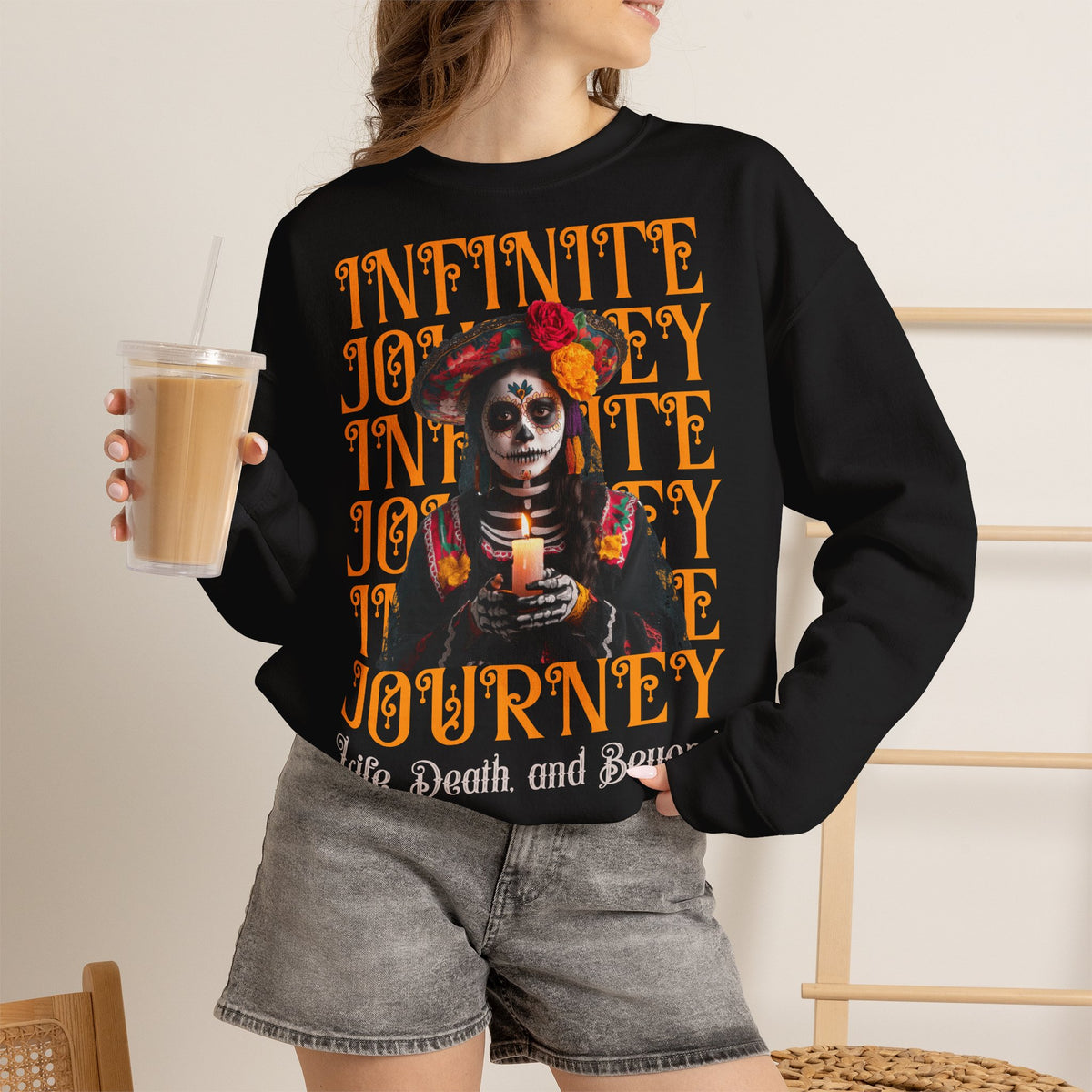 Day of the Dead "Infinite Journey" Crewneck Sweatshirt — Life, Death & Beyond Graphic
