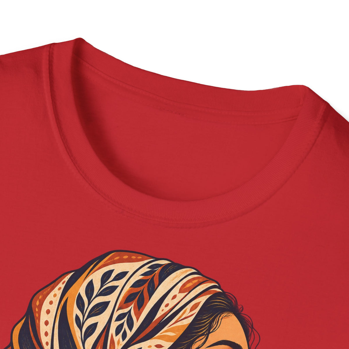 Floral Headwrap Portrait T-Shirt — Boho Vintage Woman Graphic Tee