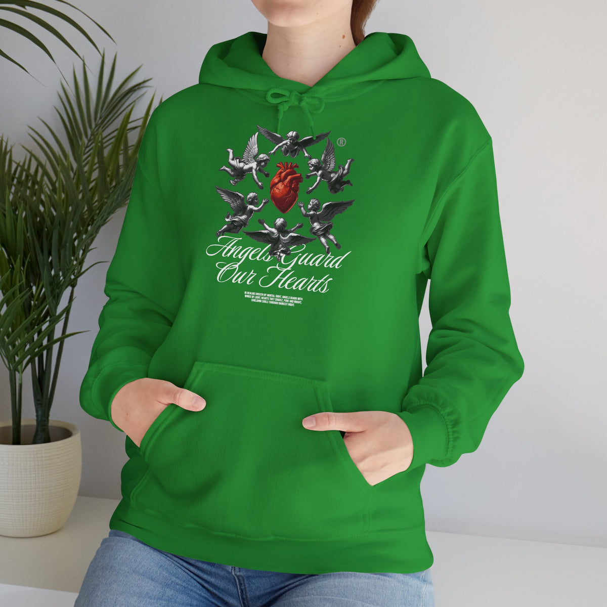 Anatomical Heart Hoodie – "Angels Guard Our Hearts" Graphic Sweatshirt