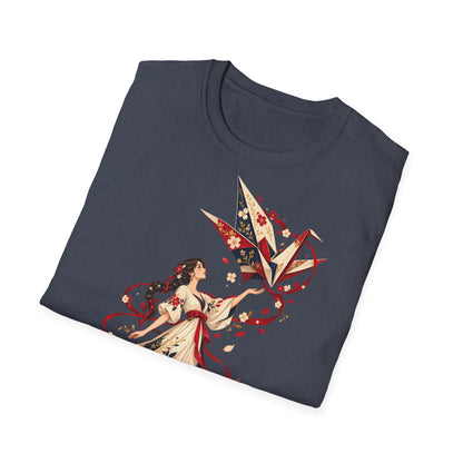 Floral Umbrella Girl T-Shirt — Whimsical Vintage Illustration Tee