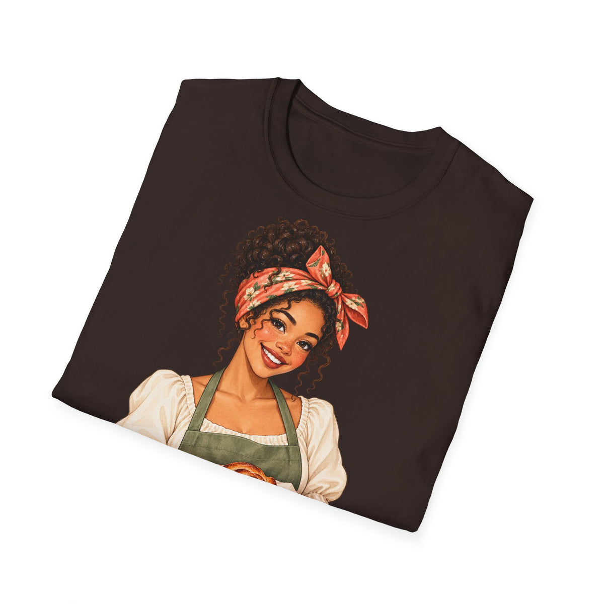 T-Shirt — Baker Girl Holding Fresh Buns Vintage Illustration