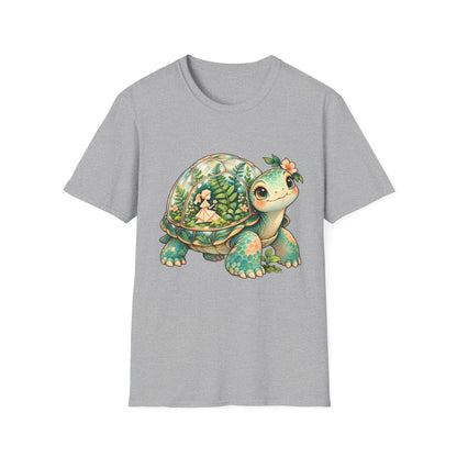 Turtle Garden Tee — Cute Floral Baby Turtle Illustration T-Shirt