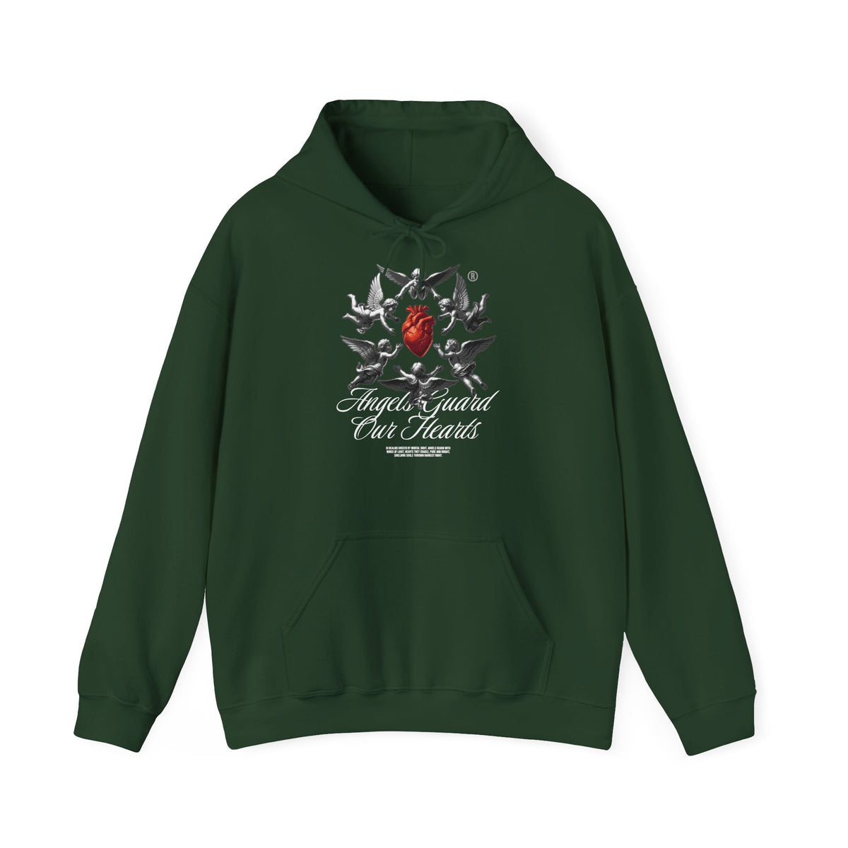 Anatomical Heart Hoodie – "Angels Guard Our Hearts" Graphic Sweatshirt