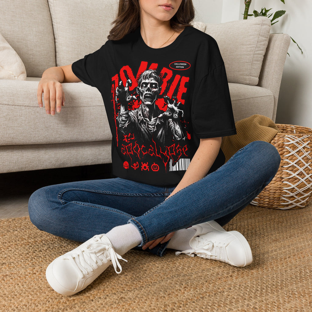 Zombie Apocalypse T-Shirt — Retro Red Horror Graphic Tee