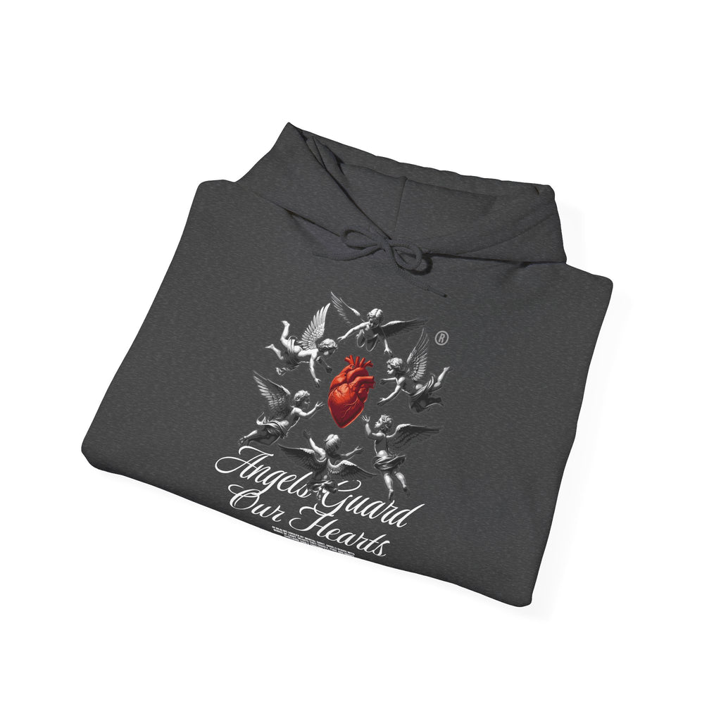 Anatomical Heart Hoodie – "Angels Guard Our Hearts" Graphic Sweatshirt