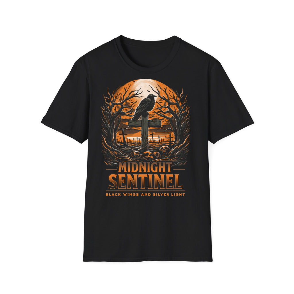 Midnight Sentinel Raven T-Shirt — Gothic Crow Nightscapes Tee