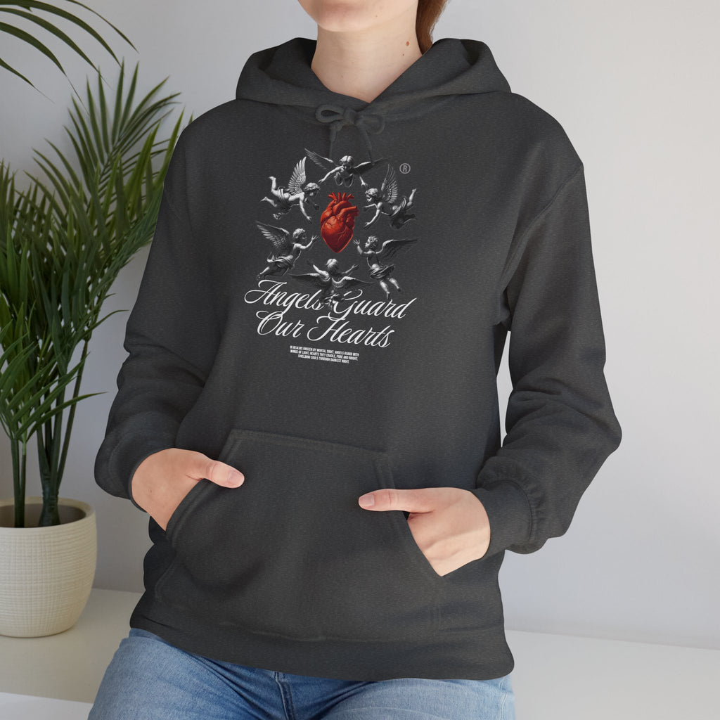 Anatomical Heart Hoodie – "Angels Guard Our Hearts" Graphic Sweatshirt
