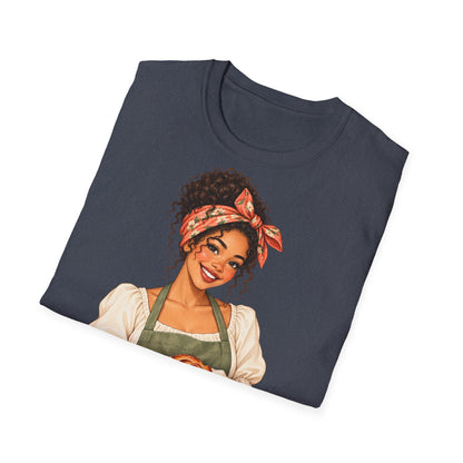T-Shirt — Baker Girl Holding Fresh Buns Vintage Illustration