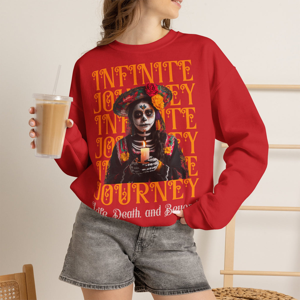 Day of the Dead "Infinite Journey" Crewneck Sweatshirt — Life, Death & Beyond Graphic