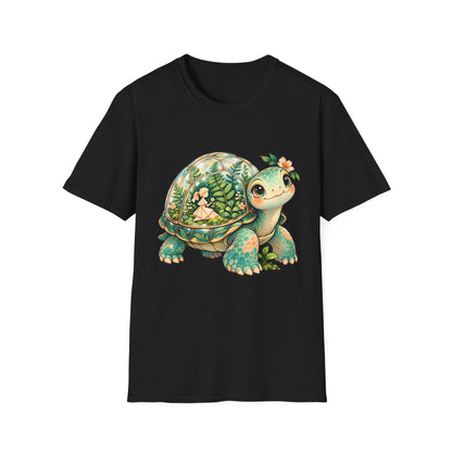 Turtle Garden Tee — Cute Floral Baby Turtle Illustration T-Shirt