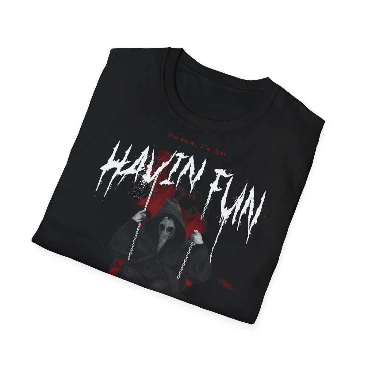 Havin' Fun Horror Grim Reaper T-Shirt — Gothic Skull & Roses Dark Tee