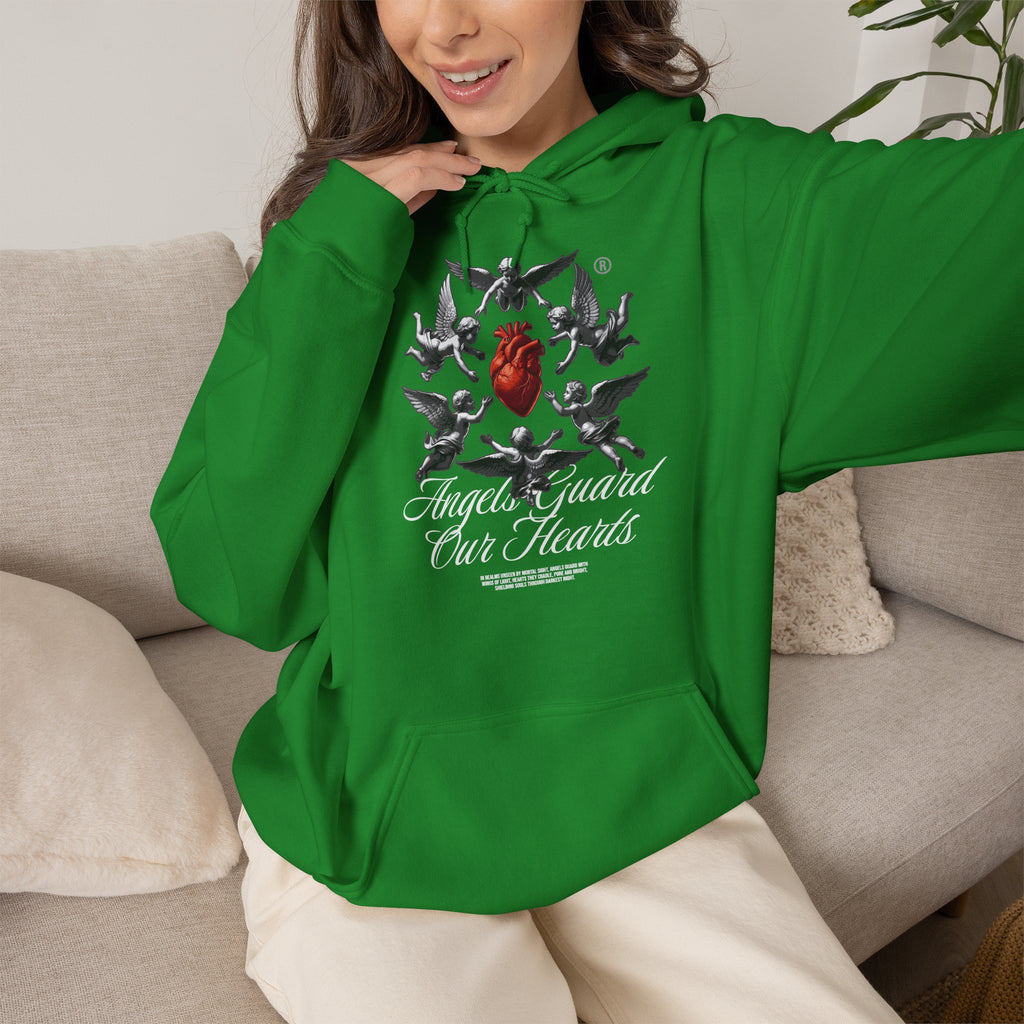 Anatomical Heart Hoodie – "Angels Guard Our Hearts" Graphic Sweatshirt