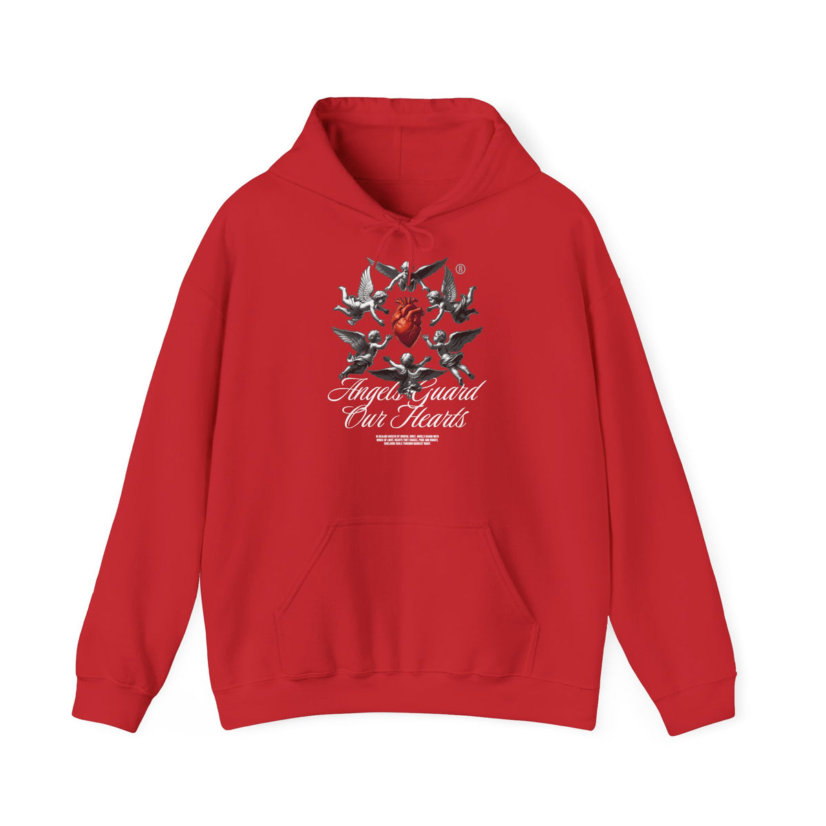 Anatomical Heart Hoodie – "Angels Guard Our Hearts" Graphic Sweatshirt