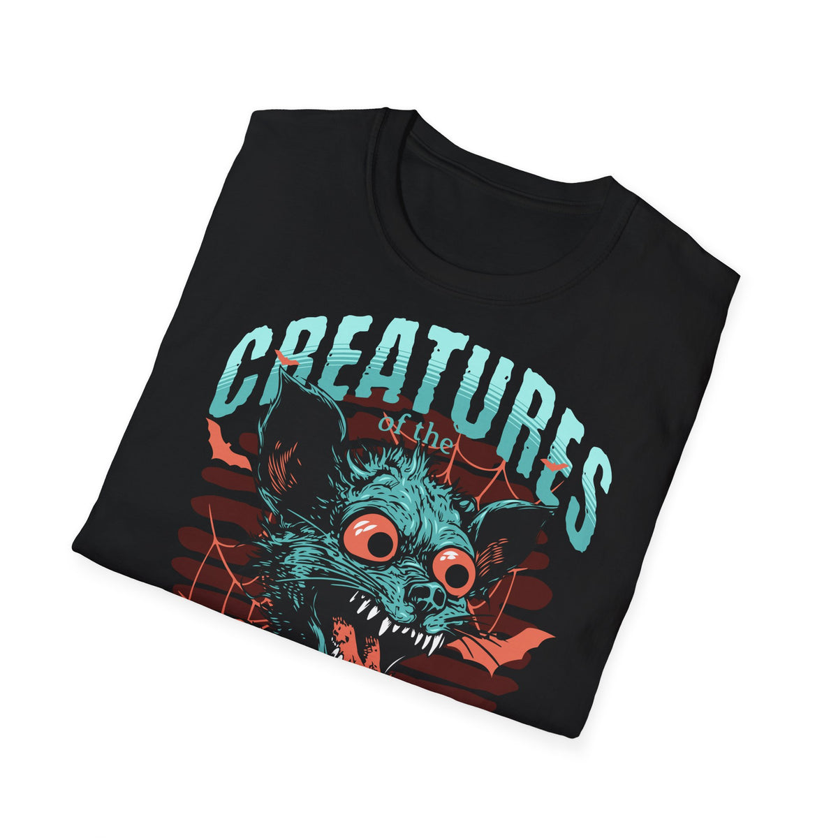 Creatures of the Night Graphic T-Shirt — Retro Horror Bat Tee