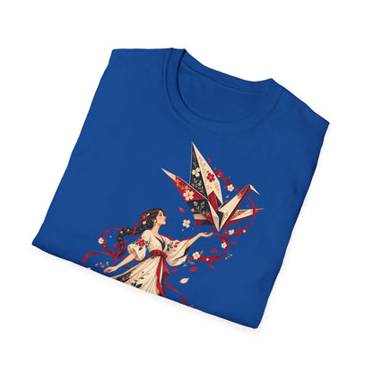 Floral Umbrella Girl T-Shirt — Whimsical Vintage Illustration Tee