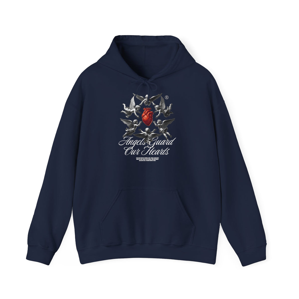 Anatomical Heart Hoodie – "Angels Guard Our Hearts" Graphic Sweatshirt