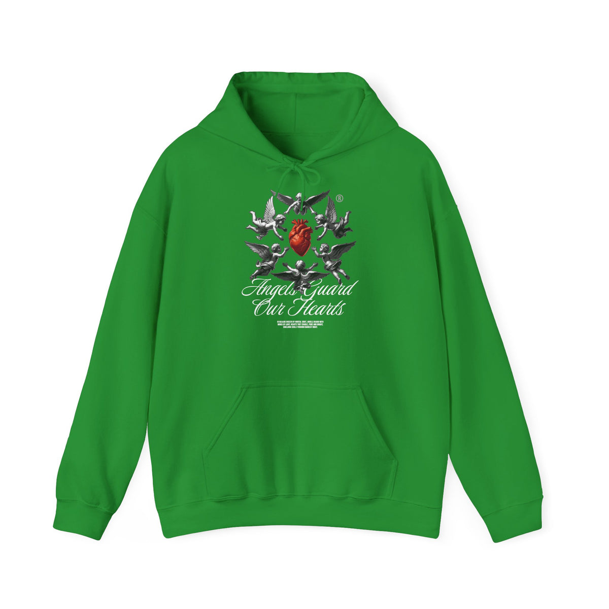 Anatomical Heart Hoodie – "Angels Guard Our Hearts" Graphic Sweatshirt