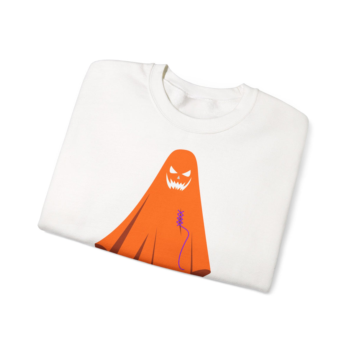 Halloween Ghost Costume Sweatshirt — Cute Spooky Ghost Holding Lollipop Crewneck