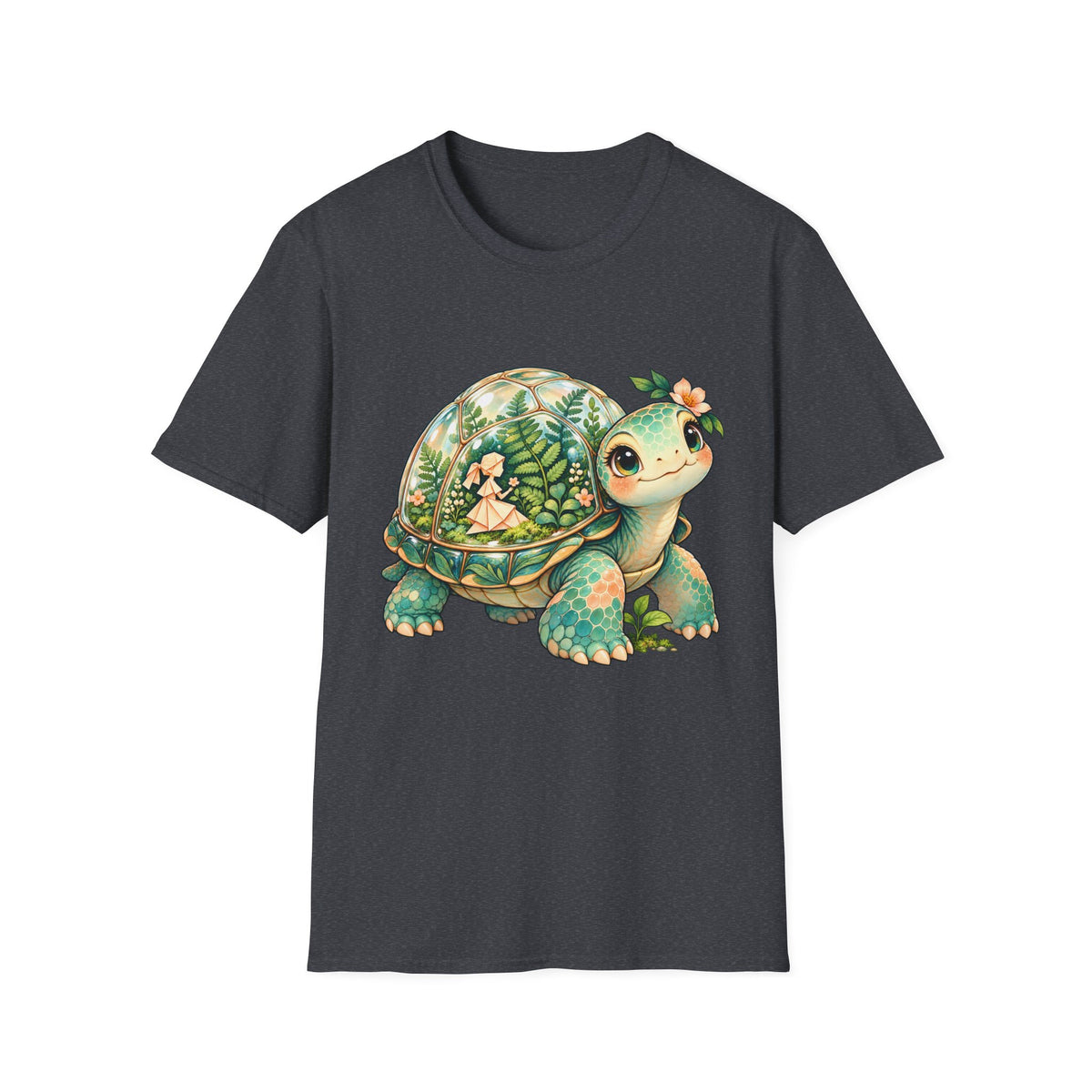 Turtle Garden Tee — Cute Floral Baby Turtle Illustration T-Shirt