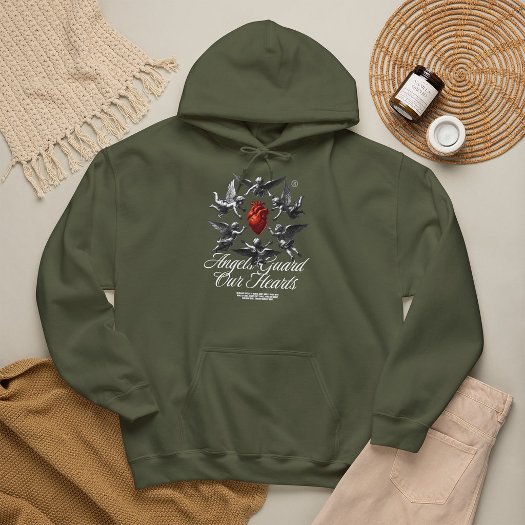 Anatomical Heart Hoodie – "Angels Guard Our Hearts" Graphic Sweatshirt