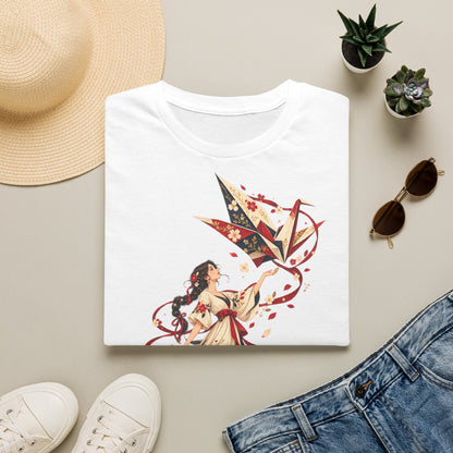 Floral Umbrella Girl T-Shirt — Whimsical Vintage Illustration Tee