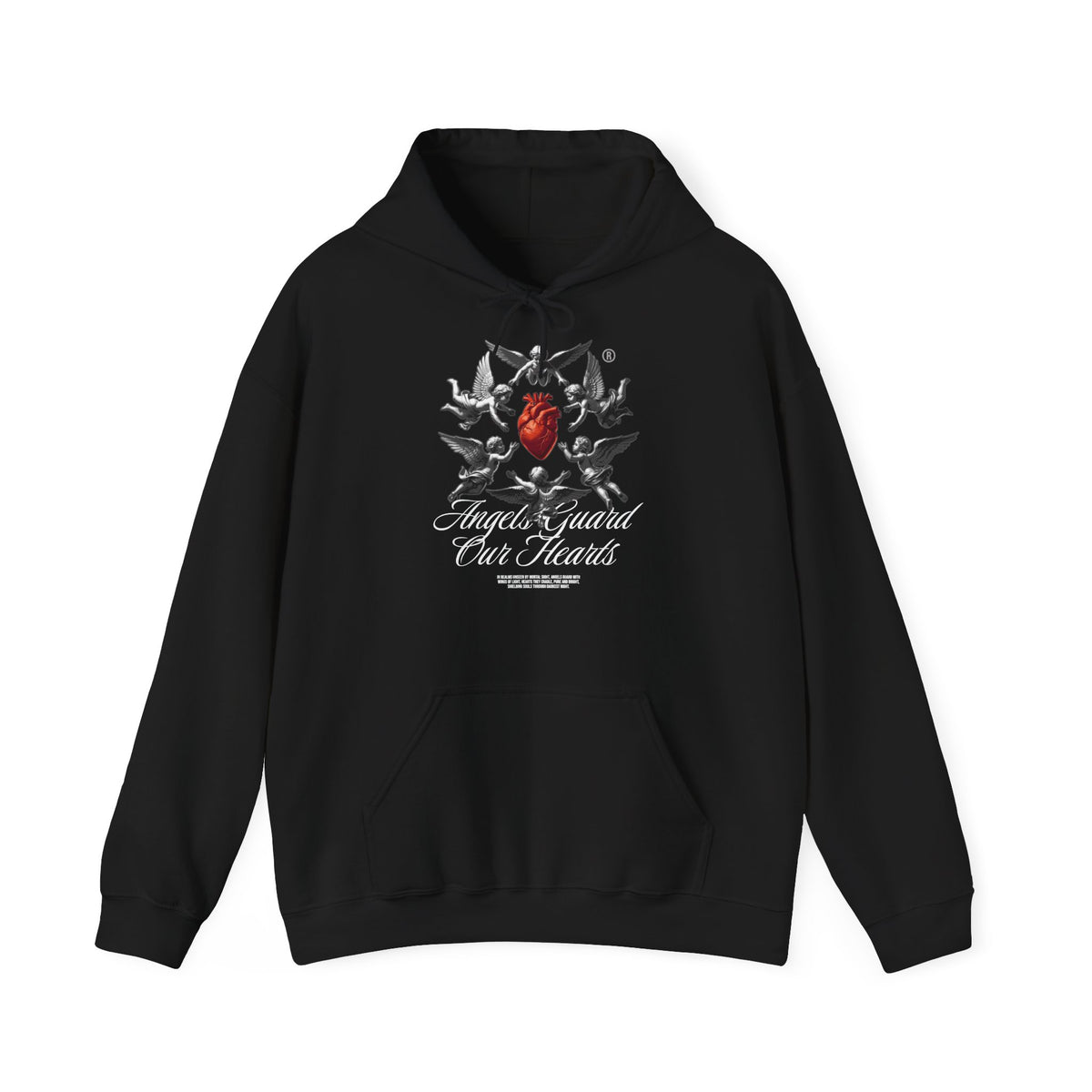 Anatomical Heart Hoodie – "Angels Guard Our Hearts" Graphic Sweatshirt