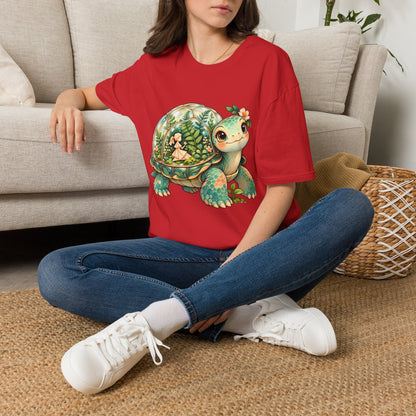 Turtle Garden Tee — Cute Floral Baby Turtle Illustration T-Shirt