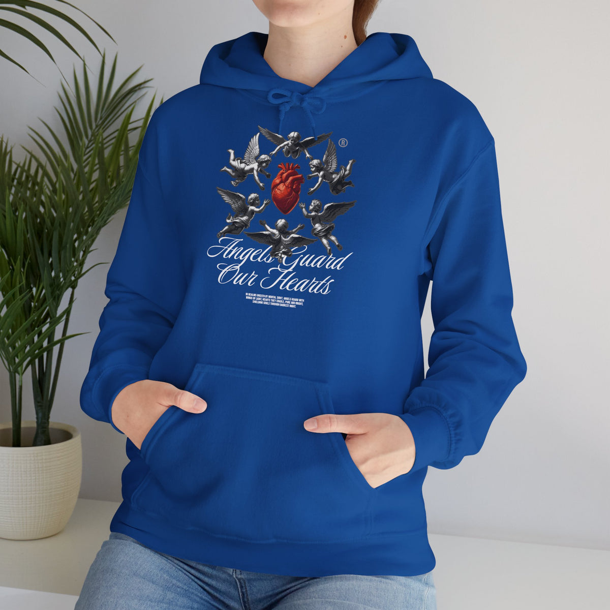 Anatomical Heart Hoodie – "Angels Guard Our Hearts" Graphic Sweatshirt