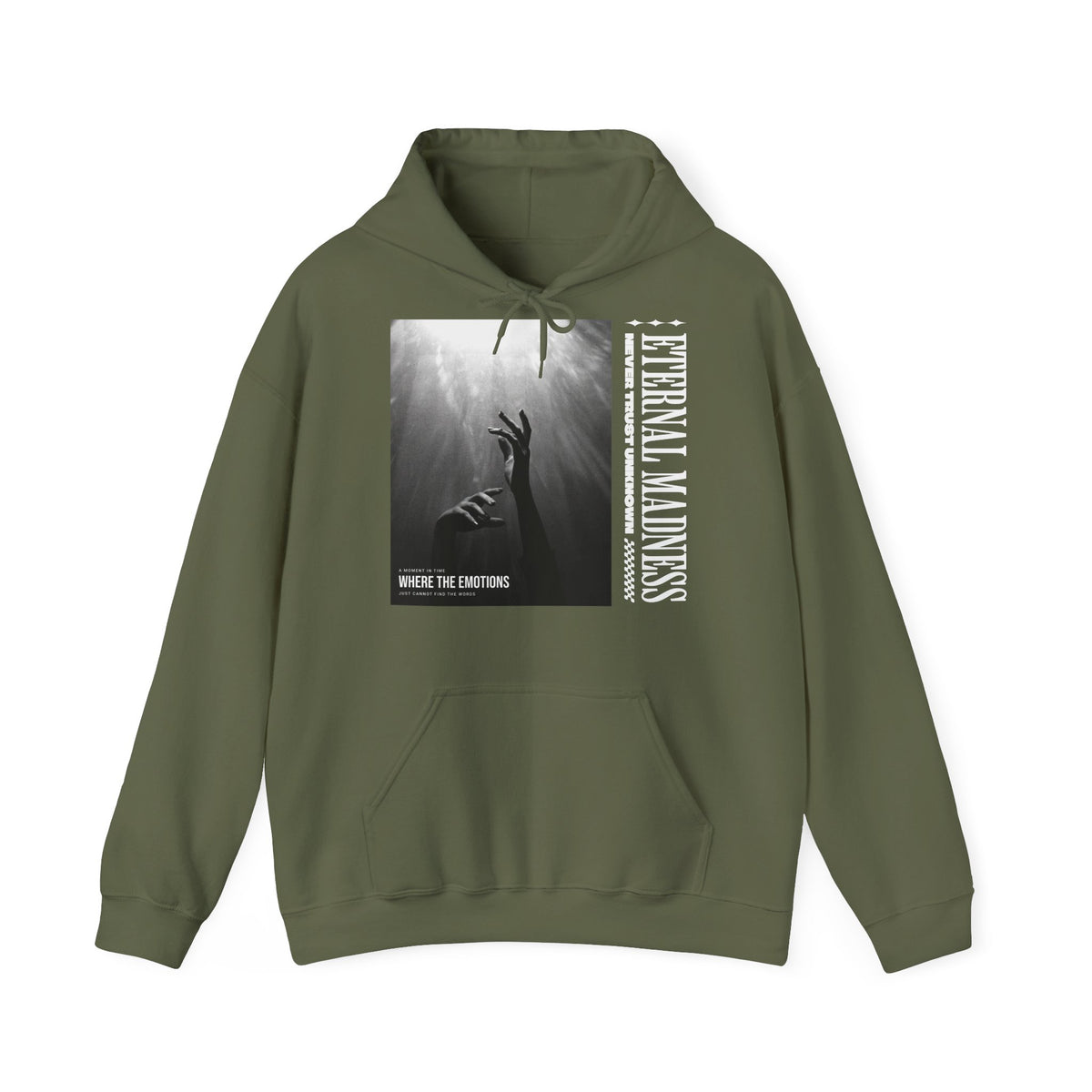 Eternal Madness Hoodie – 'Where the Emotions' Gothic Black Pullover