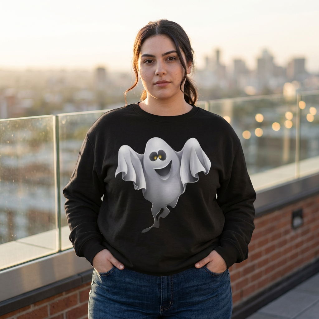 Halloween Ghost Sweatshirt — Cute Spooky Crewneck Pullover