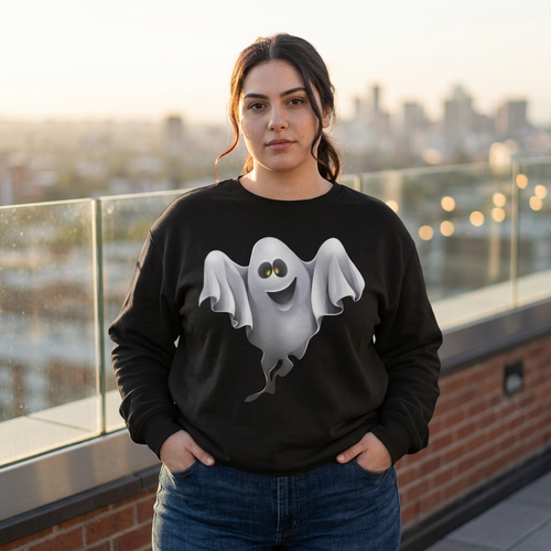 Halloween Ghost Sweatshirt — Cute Spooky Crewneck Pullover