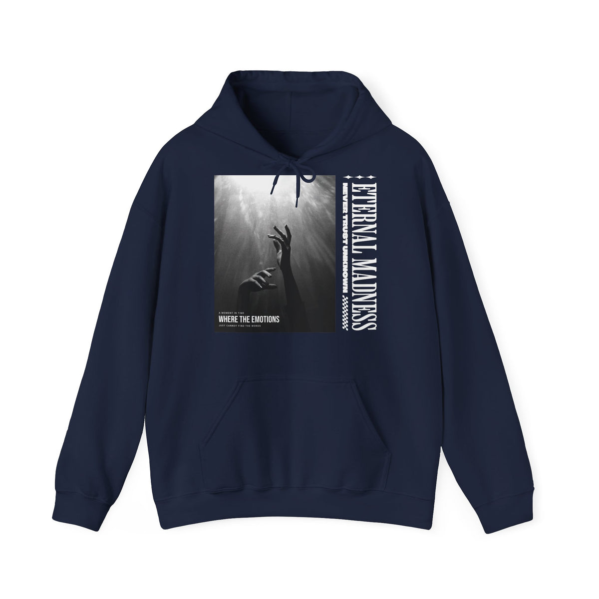Eternal Madness Hoodie – 'Where the Emotions' Gothic Black Pullover
