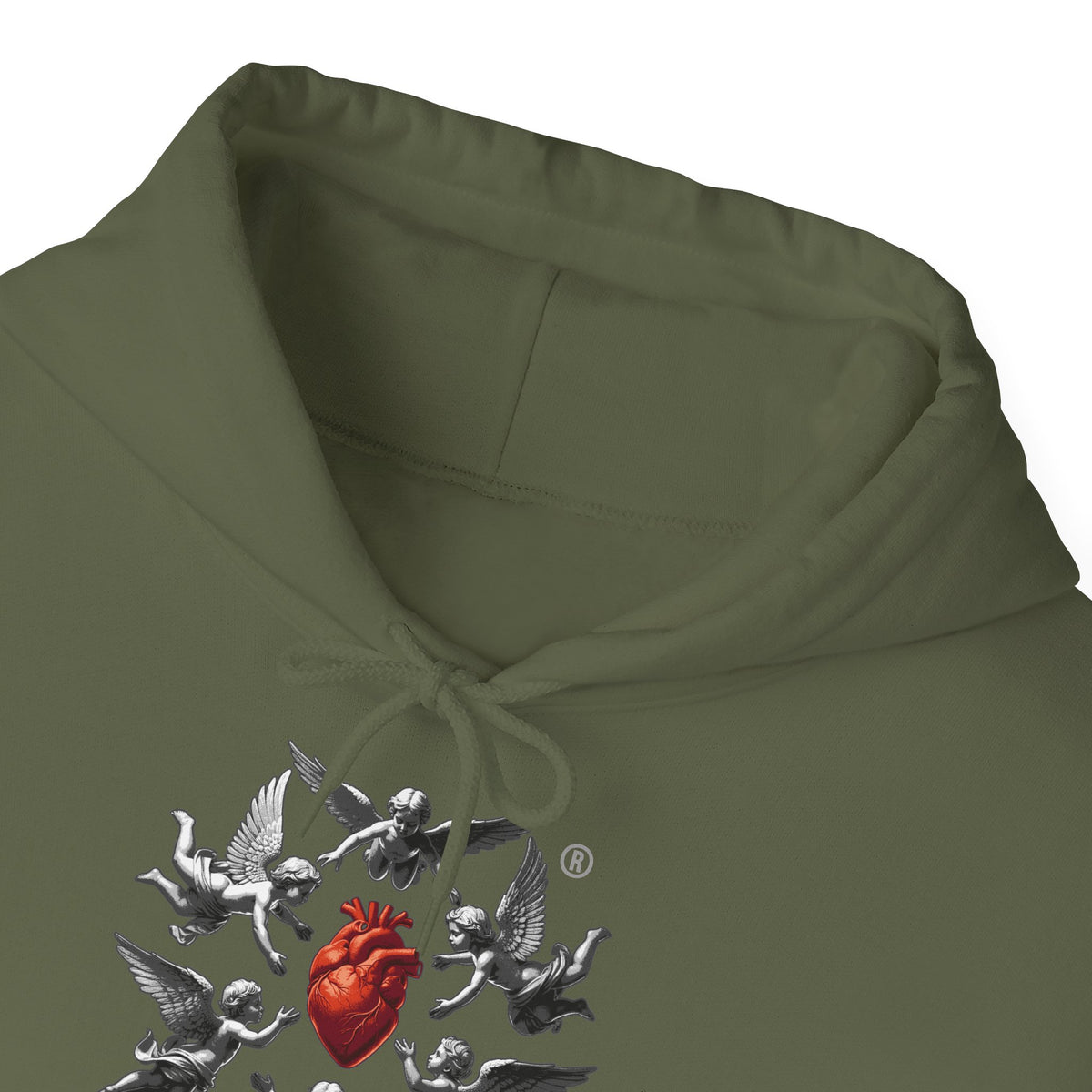 Anatomical Heart Hoodie – "Angels Guard Our Hearts" Graphic Sweatshirt