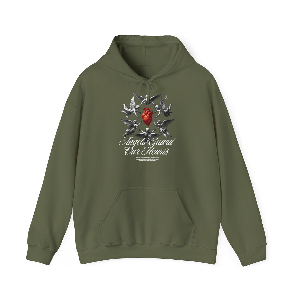 Anatomical Heart Hoodie – "Angels Guard Our Hearts" Graphic Sweatshirt