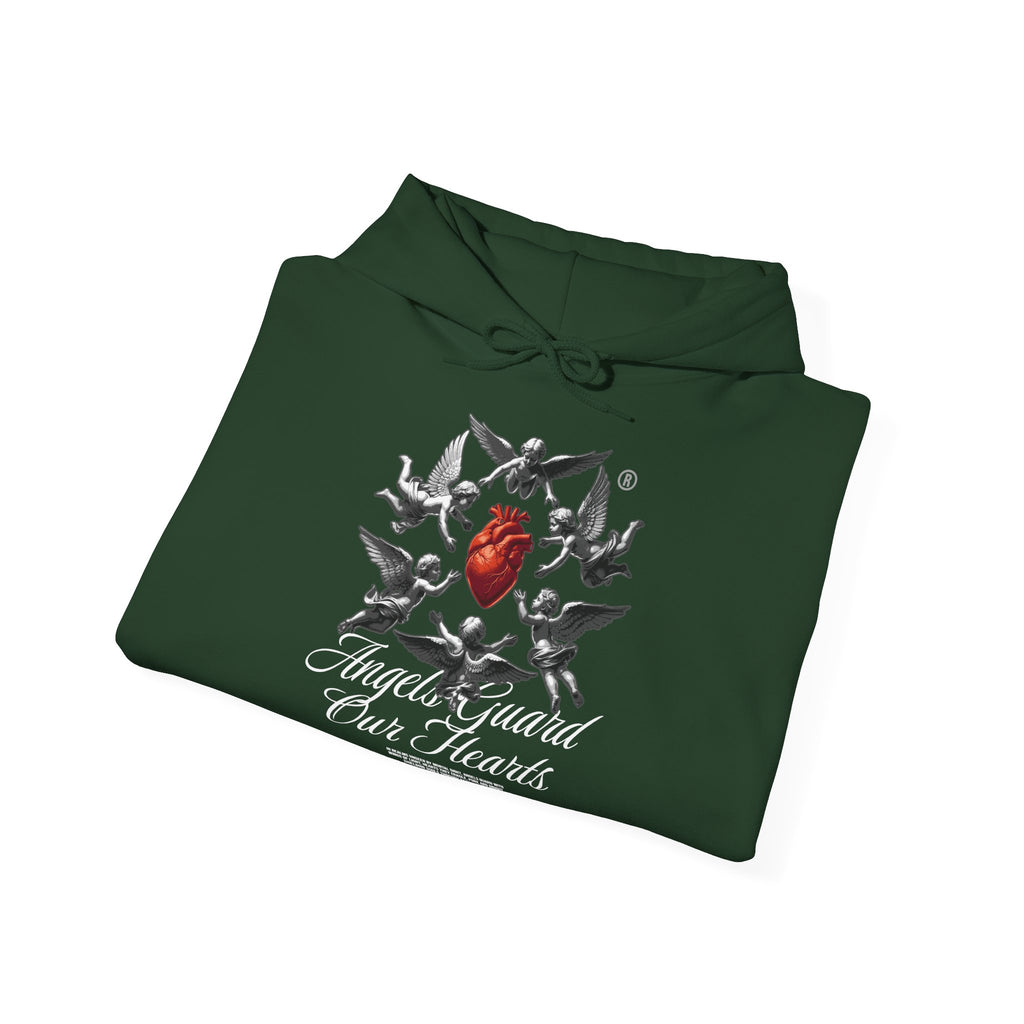 Anatomical Heart Hoodie – "Angels Guard Our Hearts" Graphic Sweatshirt