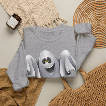 Halloween Ghost Sweatshirt — Cute Spooky Crewneck Pullover