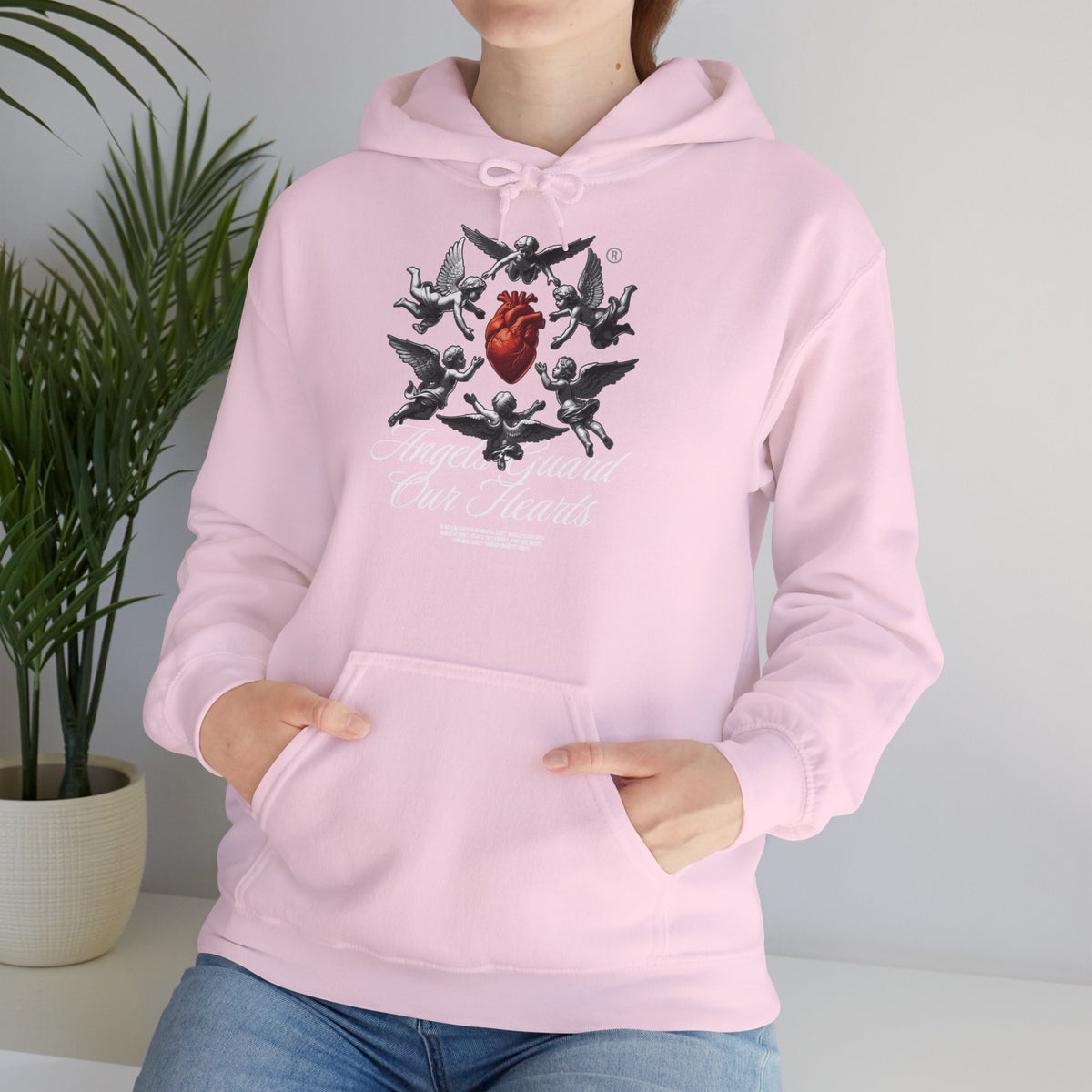 Anatomical Heart Hoodie – "Angels Guard Our Hearts" Graphic Sweatshirt