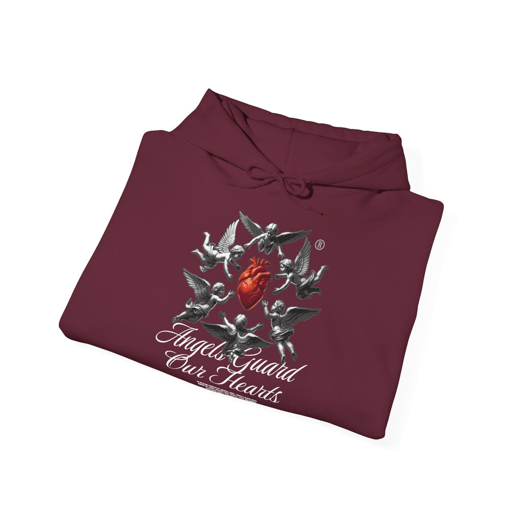 Anatomical Heart Hoodie – "Angels Guard Our Hearts" Graphic Sweatshirt