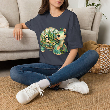 Turtle Garden Tee — Cute Floral Baby Turtle Illustration T-Shirt