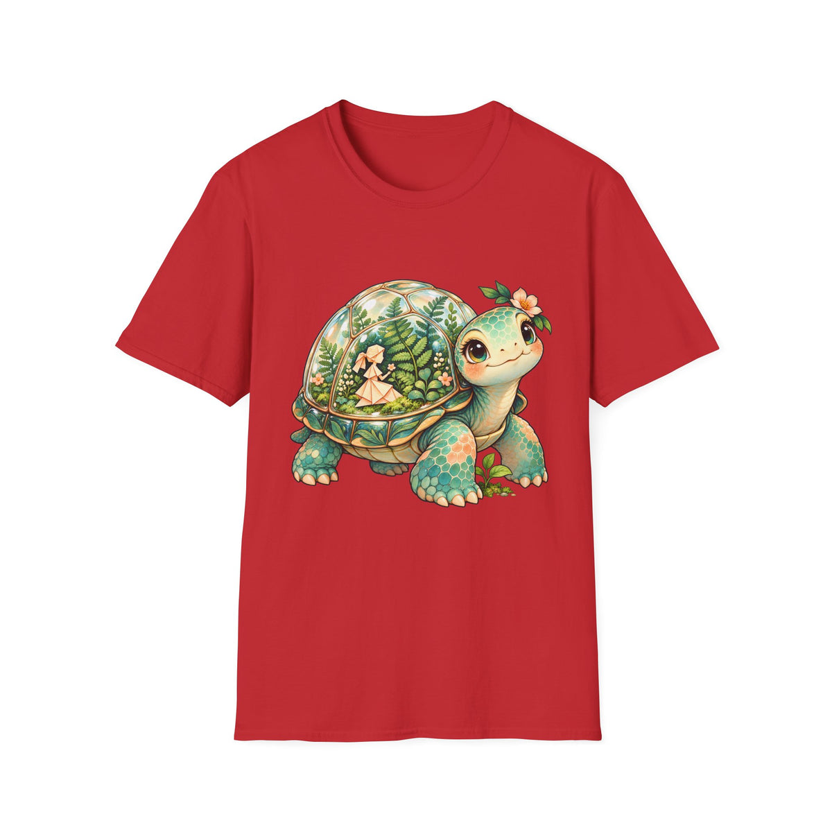 Turtle Garden Tee — Cute Floral Baby Turtle Illustration T-Shirt