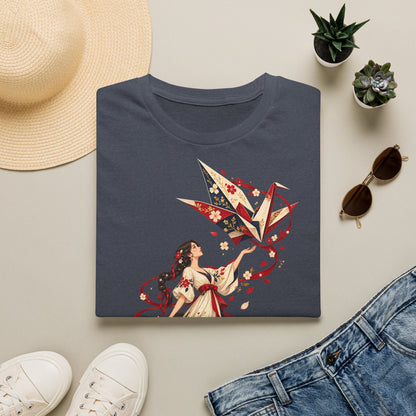 Floral Umbrella Girl T-Shirt — Whimsical Vintage Illustration Tee
