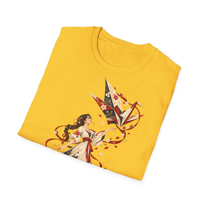 Floral Umbrella Girl T-Shirt — Whimsical Vintage Illustration Tee