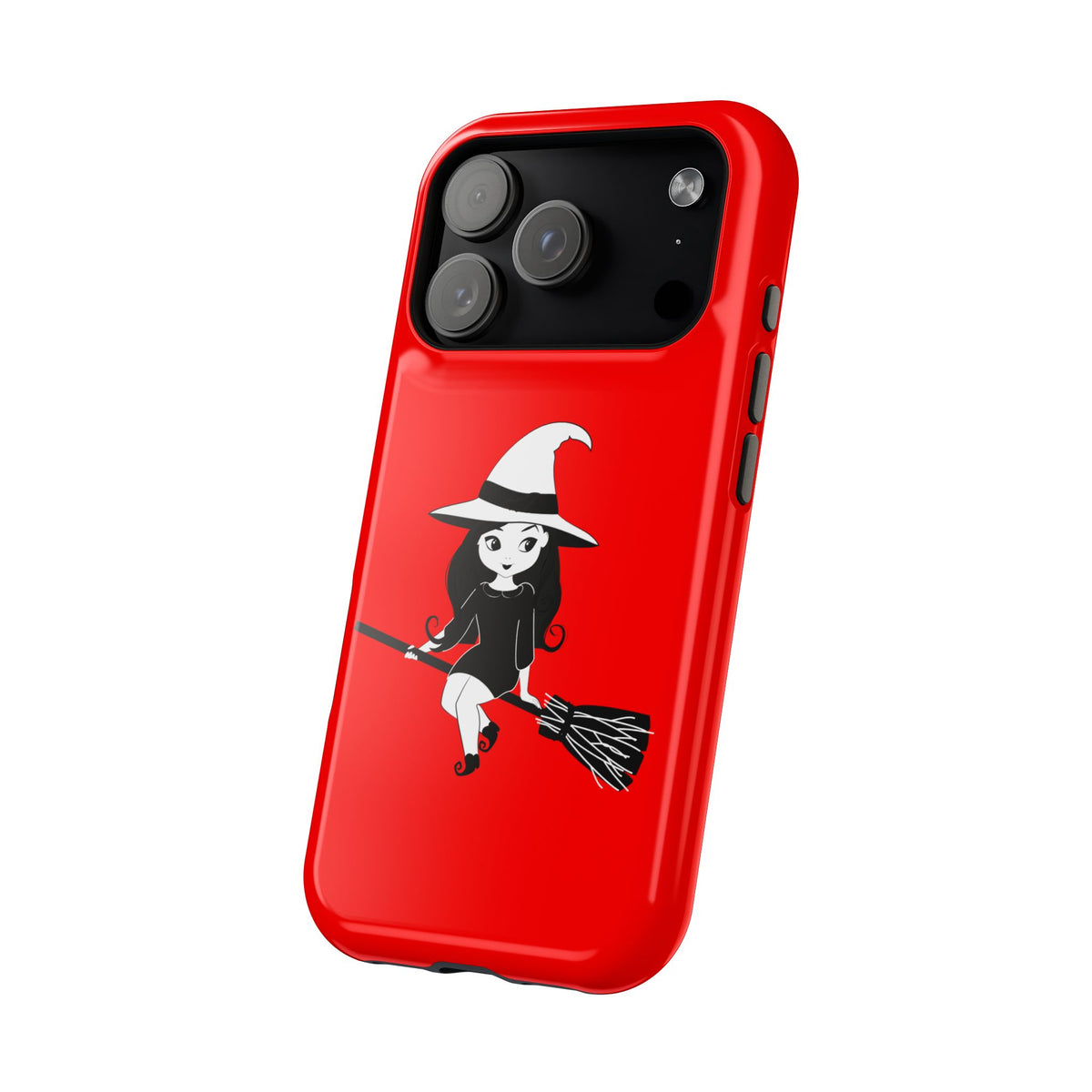 Witch on Broom Red Magnetic Impact Phone Case