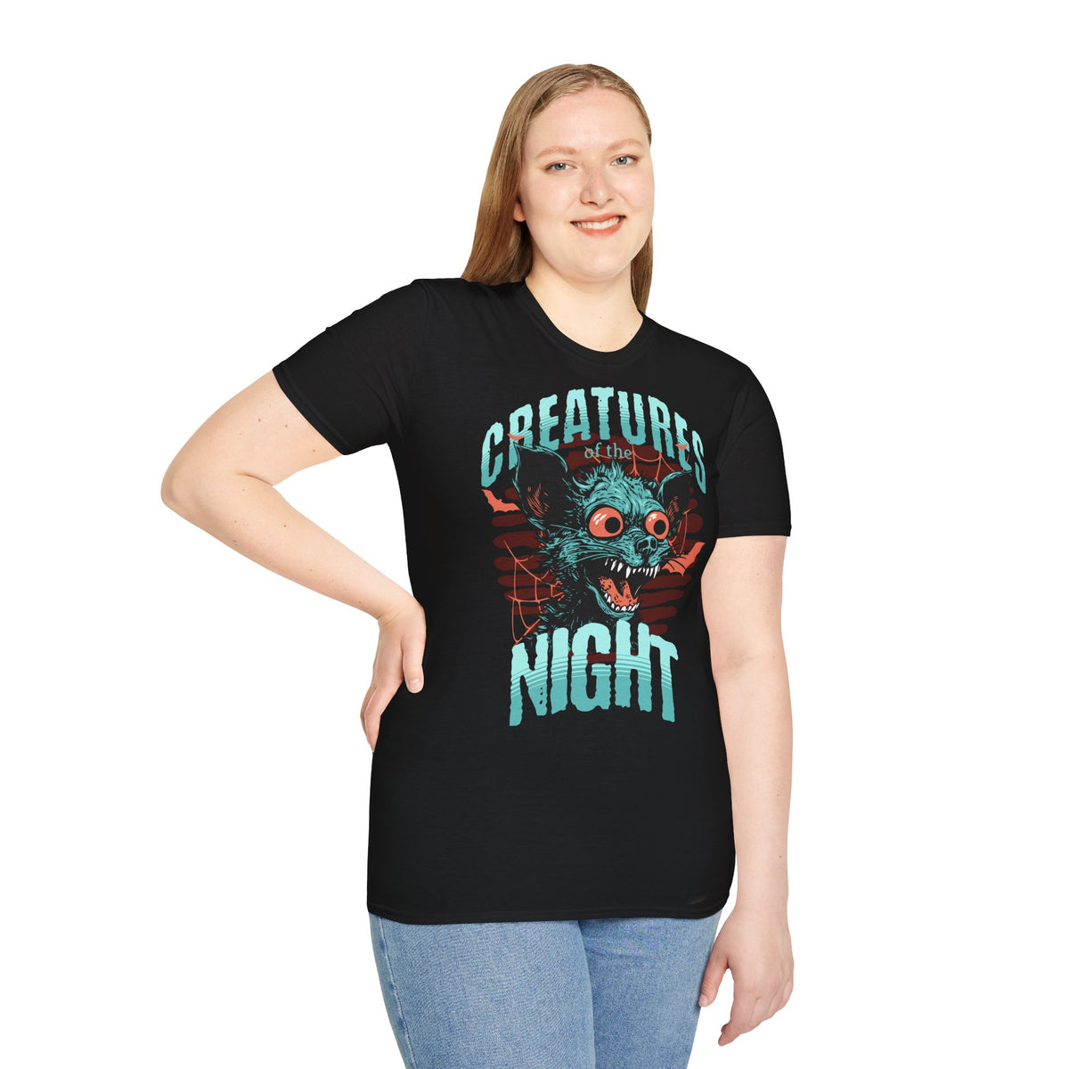 Creatures of the Night Graphic T-Shirt — Retro Horror Bat Tee